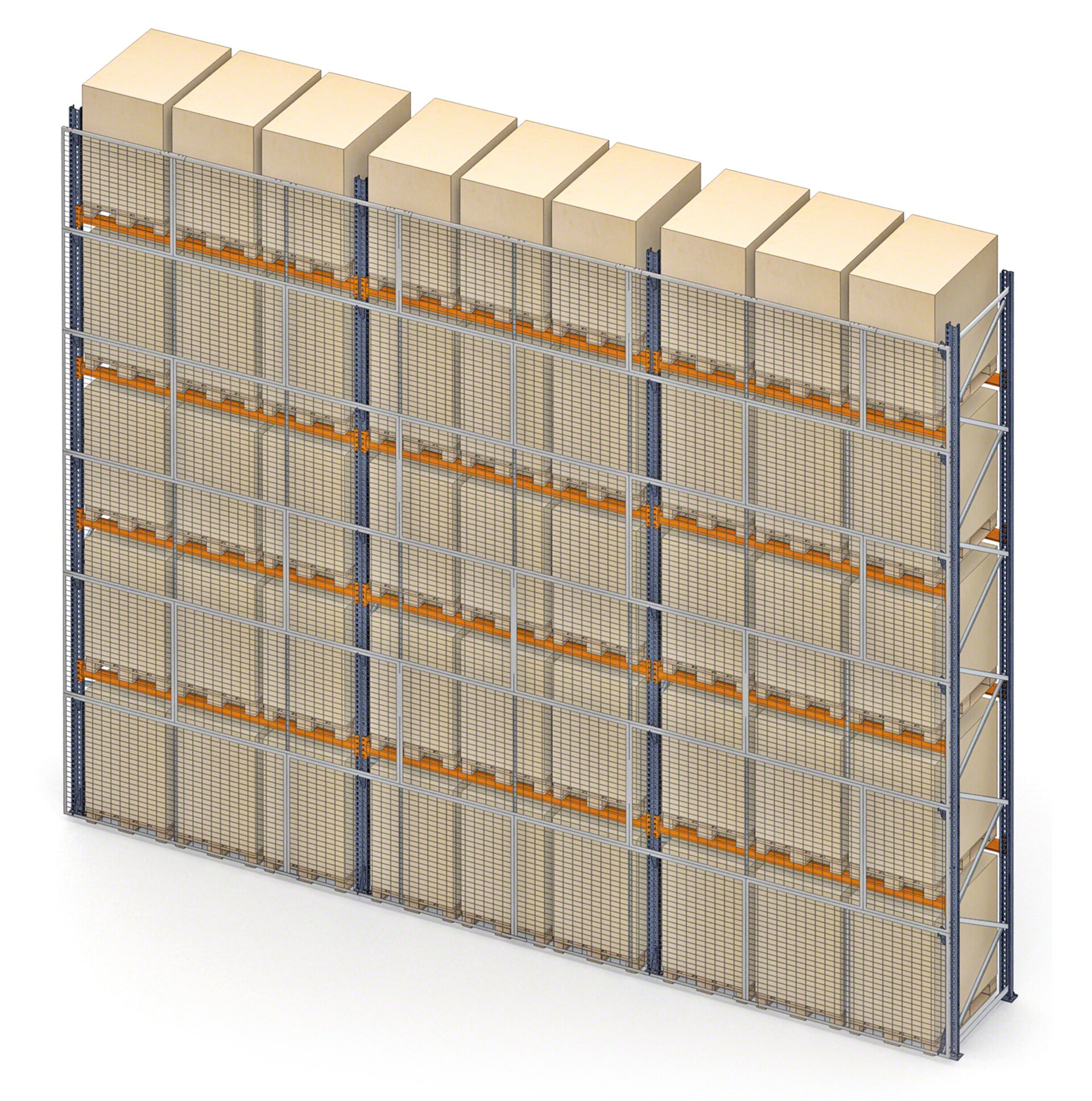 貨架側面的防護網不需要貨物進入